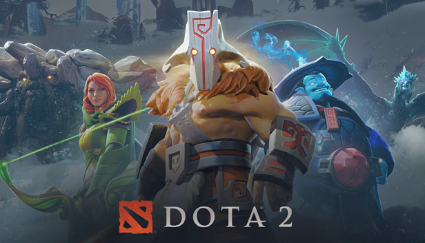 Logo de dota 2 con personajes incluidos